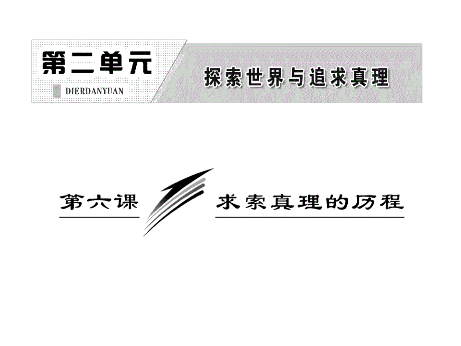 2013届高考政治一轮复习课件：生活与哲学_第二单元_第六课_求索真理的历程_第1页