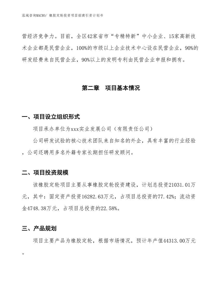 橡胶定轮投资项目招商引资计划书_第5页