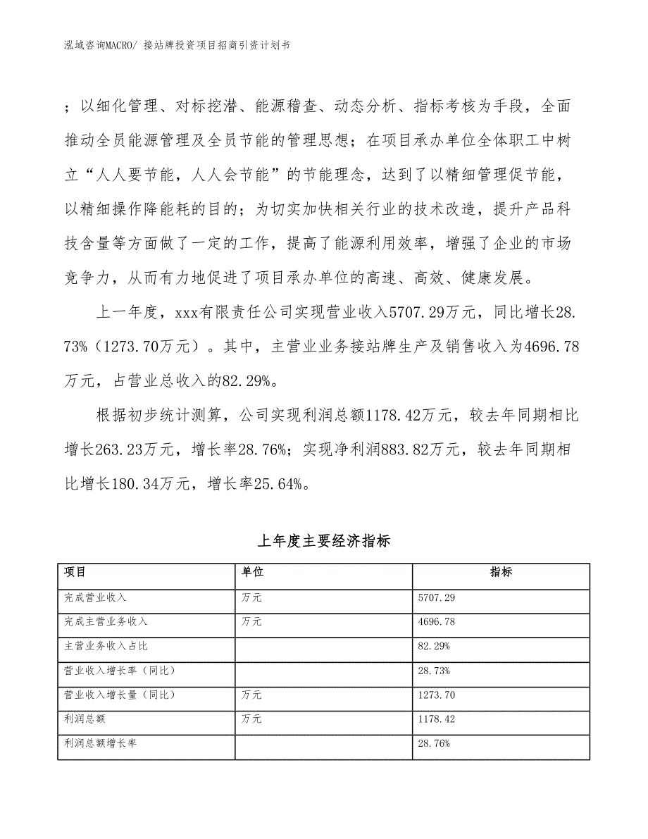 接站牌投资项目招商引资计划书_第2页