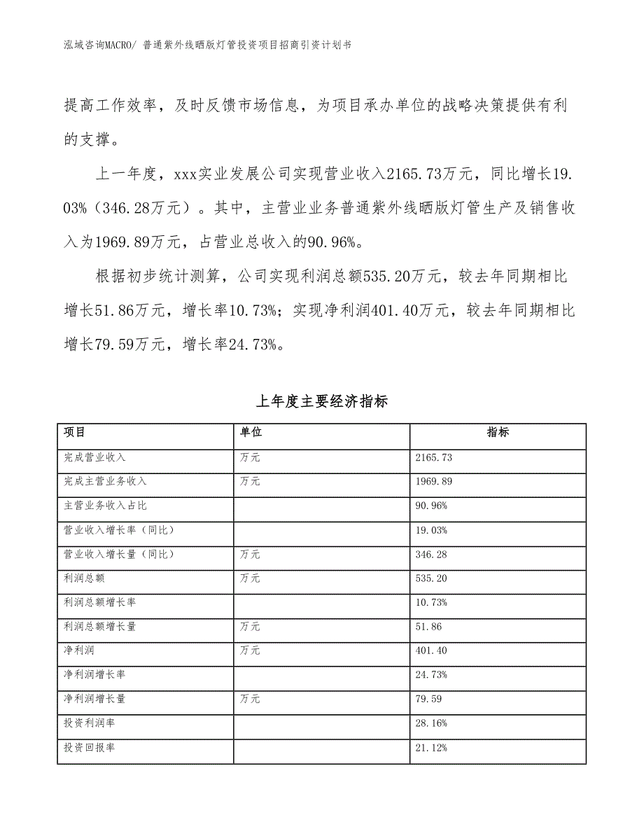 普通紫外线晒版灯管投资项目招商引资计划书_第2页