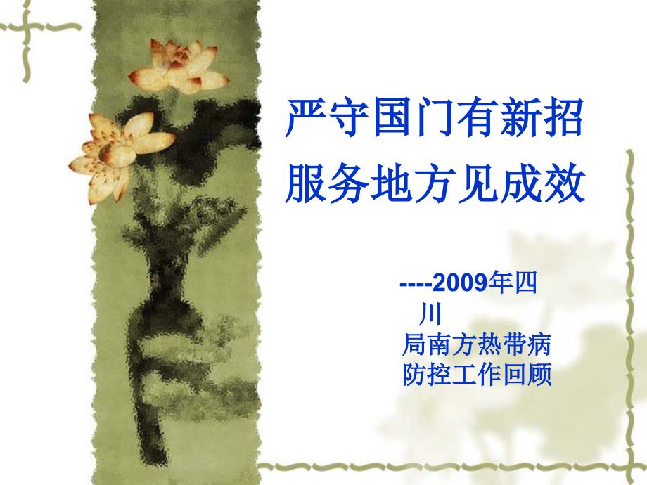 2009年四川检验检疫局热带病防控工作总结精选_第1页