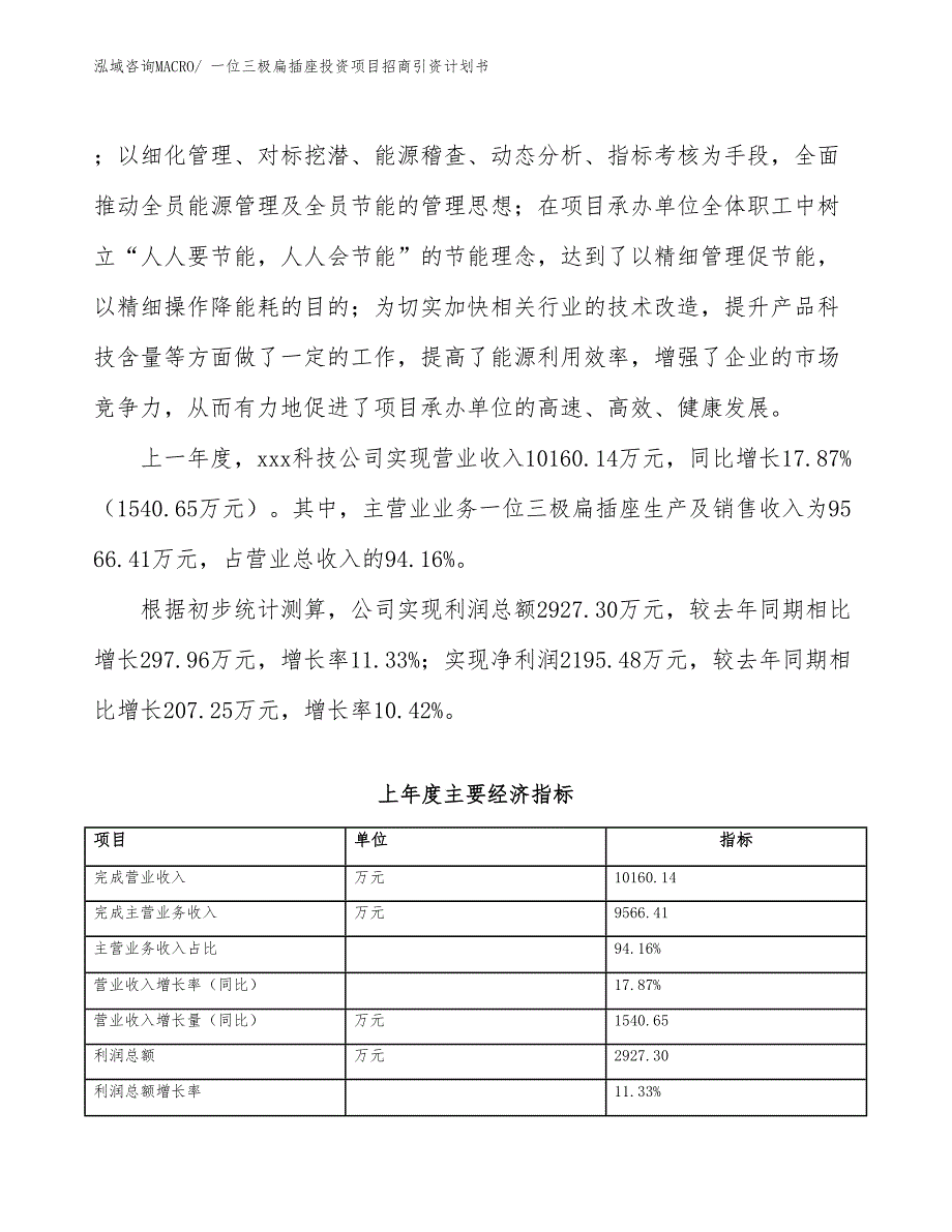 一位三极扁插座投资项目招商引资计划书_第2页