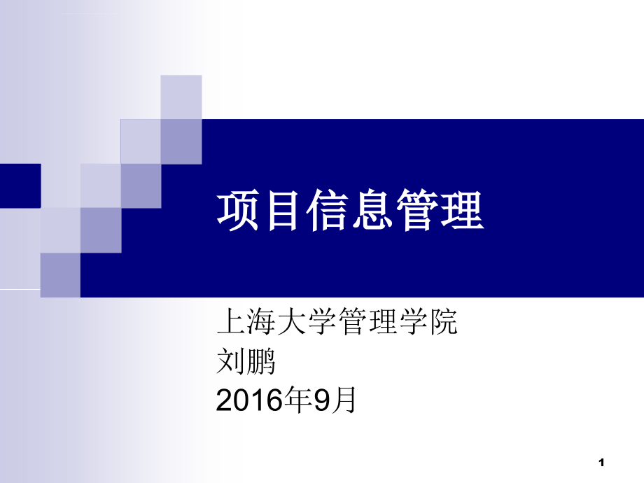 项目管理信息系统1课件_第1页