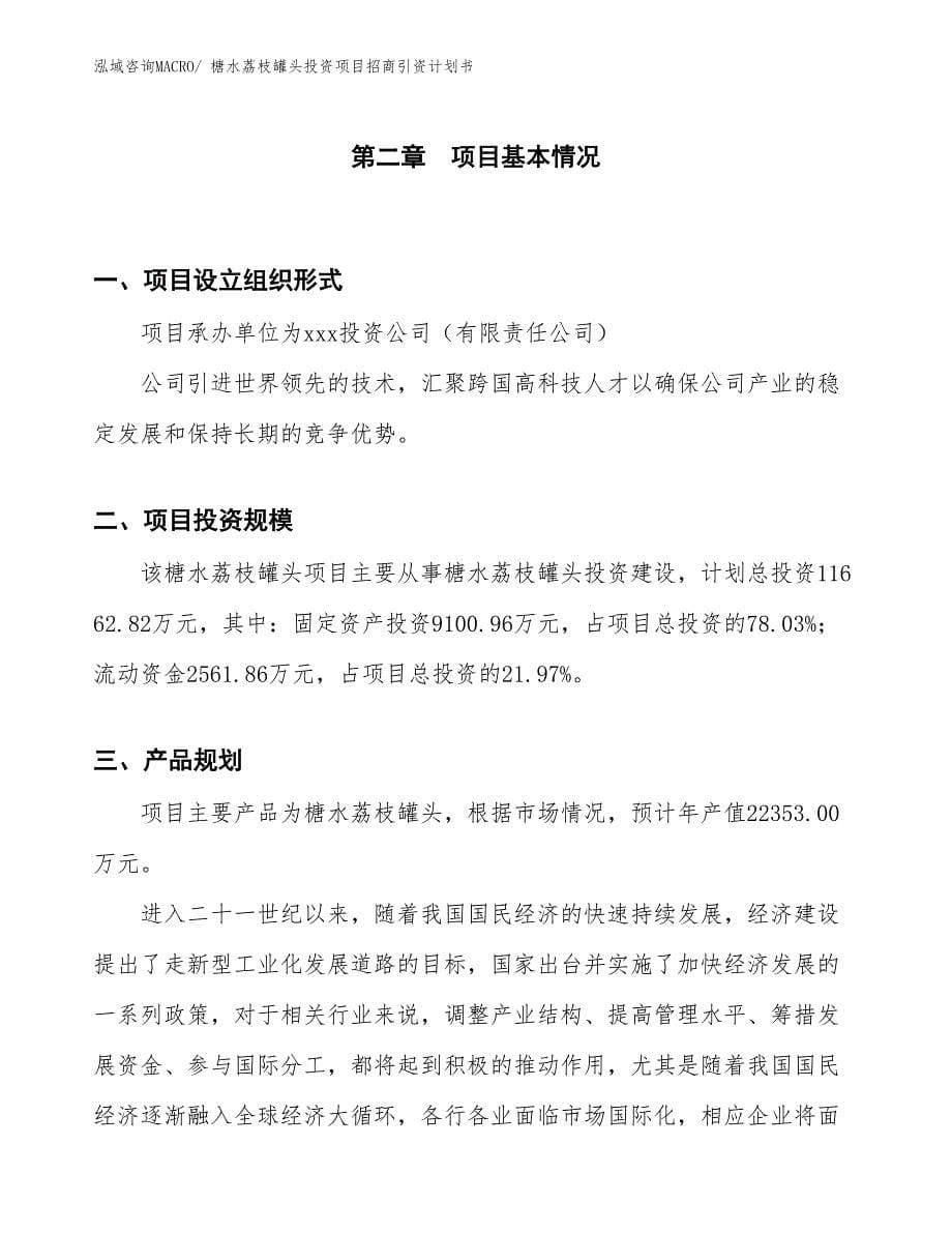 榶水荔枝罐头投资项目招商引资计划书_第5页