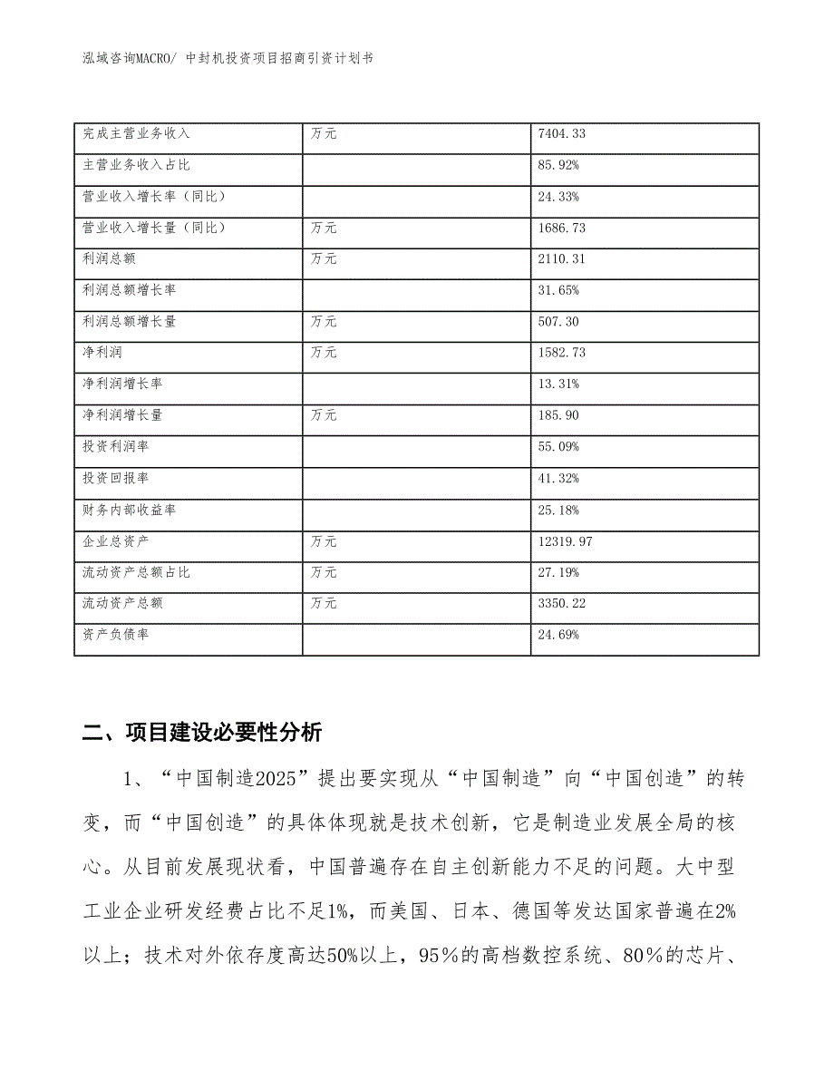 中封机投资项目招商引资计划书_第2页