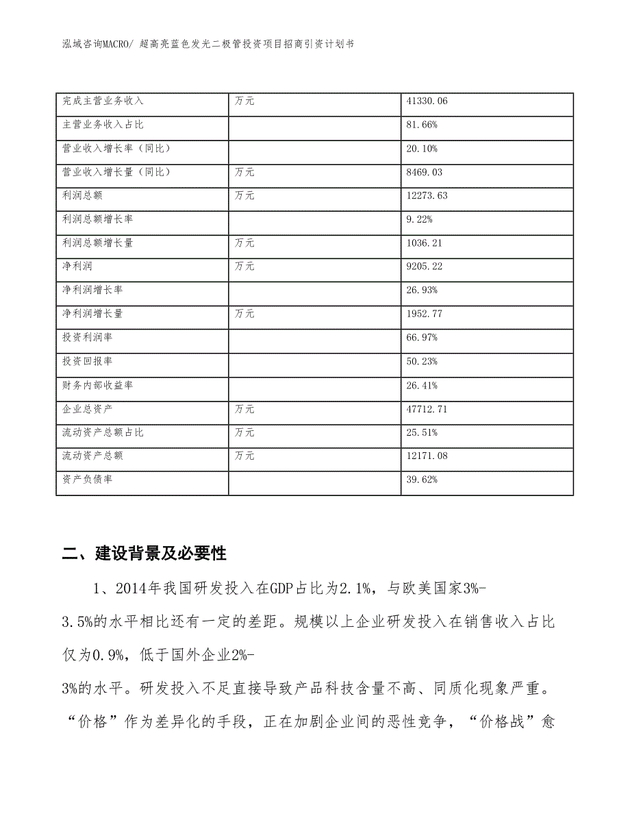 超高亮蓝色发光二极管投资项目招商引资计划书_第2页