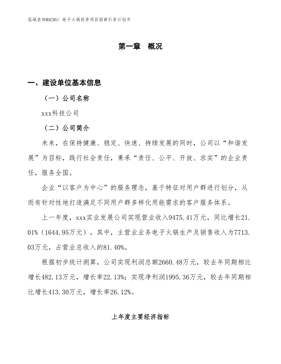 电子火锅投资项目招商引资计划书_第1页