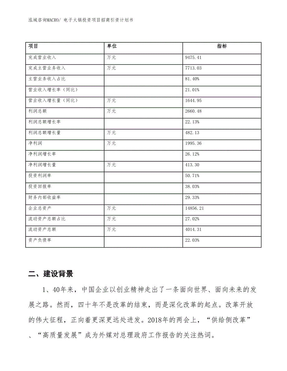 电子火锅投资项目招商引资计划书_第2页