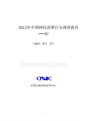 2012年中国网民消费行为调查报告