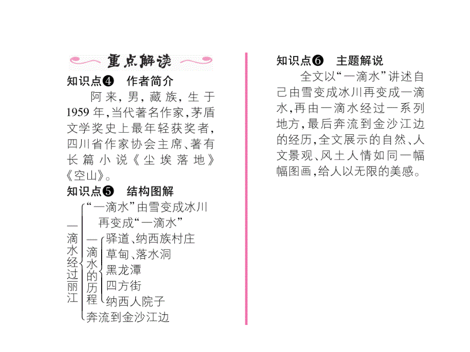 2017-2018学年八年级语文下册（毕节专版）名师课件：20 一滴水经过丽江 （共20张ppt）_第4页