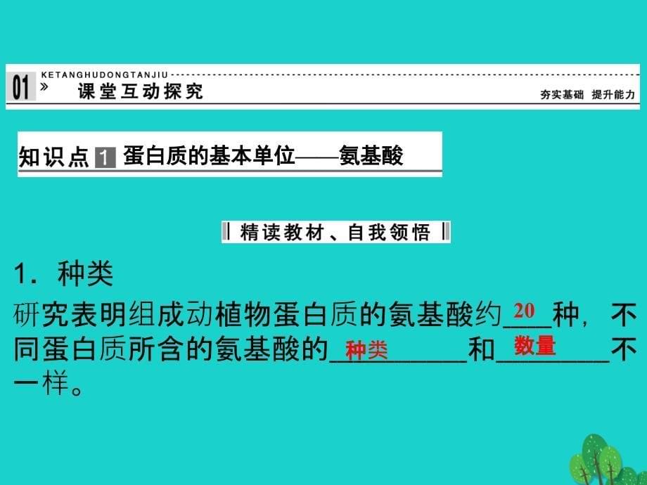 2017年高中生物第二单元细胞的自我保障第一章细胞中的蛋白质211蛋白质的结构与功能中图版_第5页