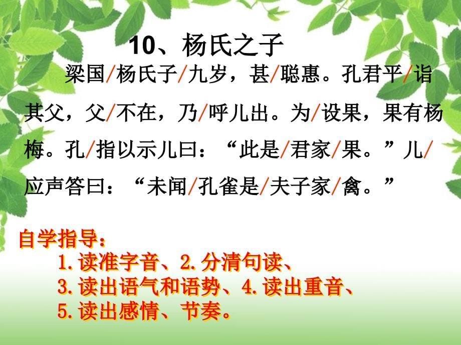 2016年人教版五年级语文下册杨氏之子课件_第5页