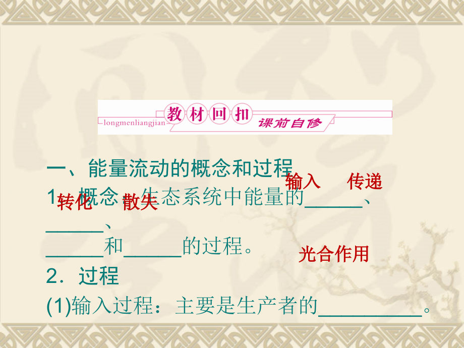 【生物】2011高三生物一轮复习精品课件：必修3-第5章-第2、3节生态系统的功能——能量流动与物质循环_第2页