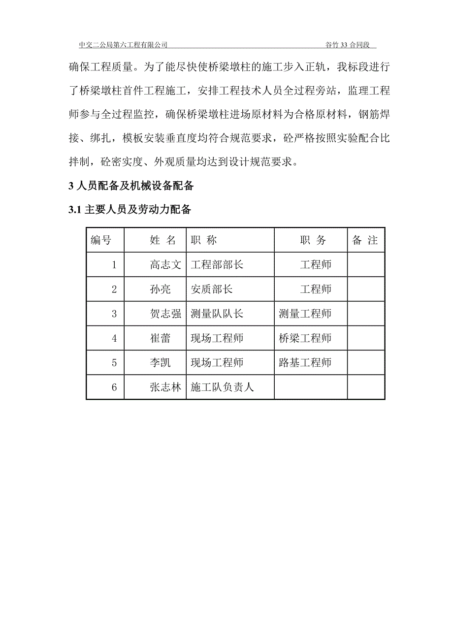 中交二公局第六工程有限公司谷竹叁拾叁合同段墩柱首件工程总结报告_第4页