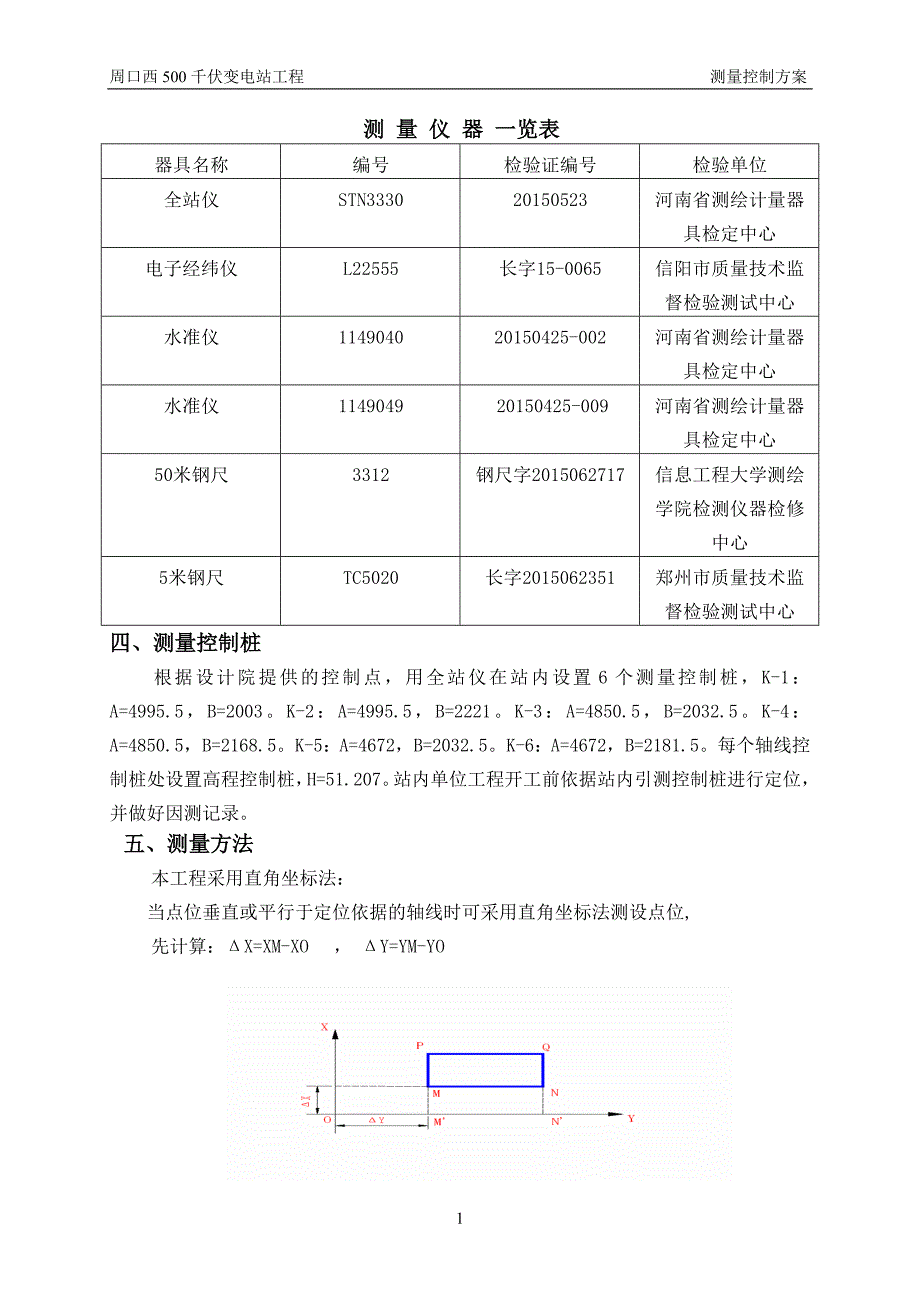 周口西500千伏变电站工程场地测量控制方案_第3页