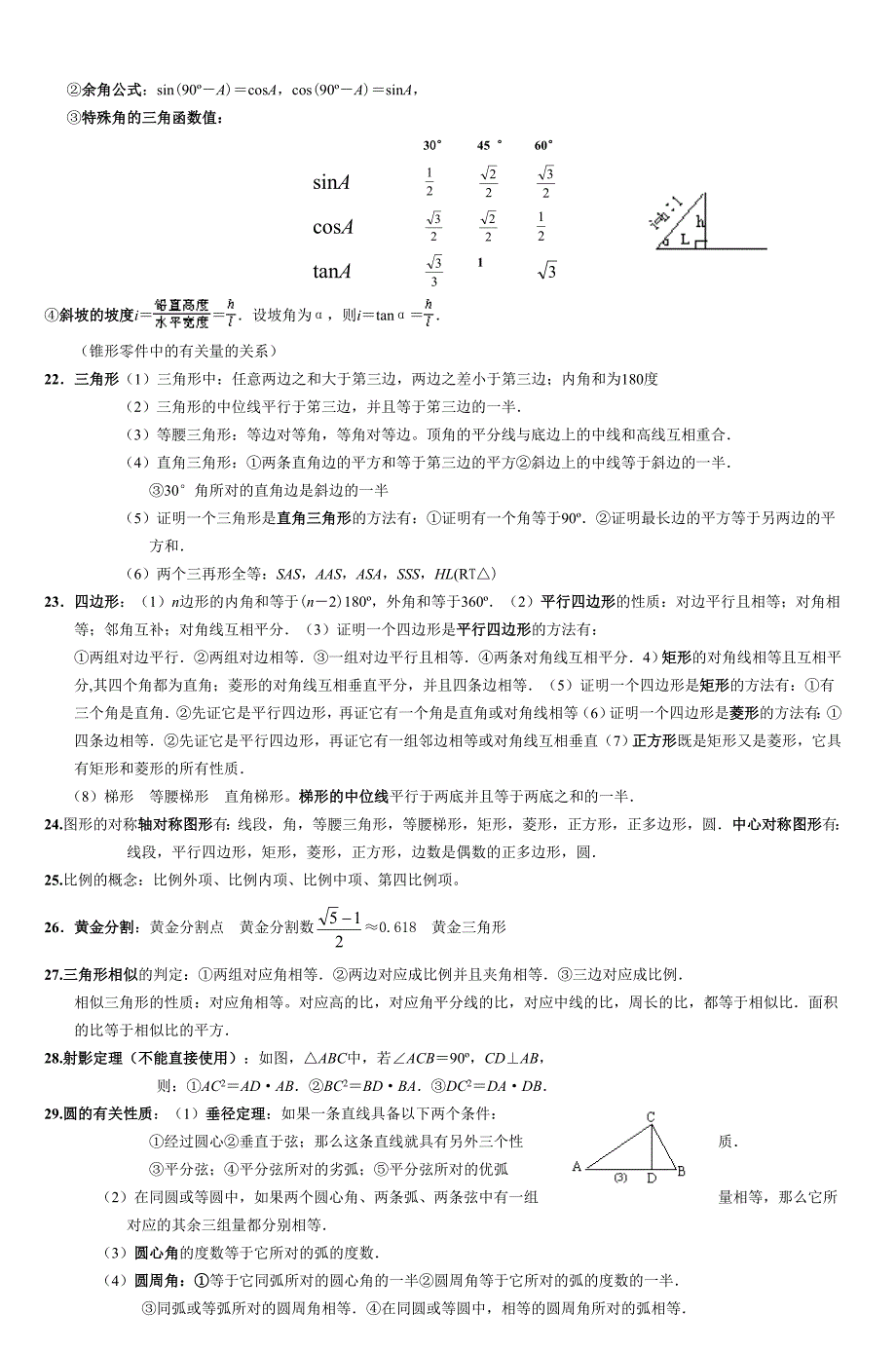 初中数学常用的概念、公式、定理纵向汇总36个_第3页