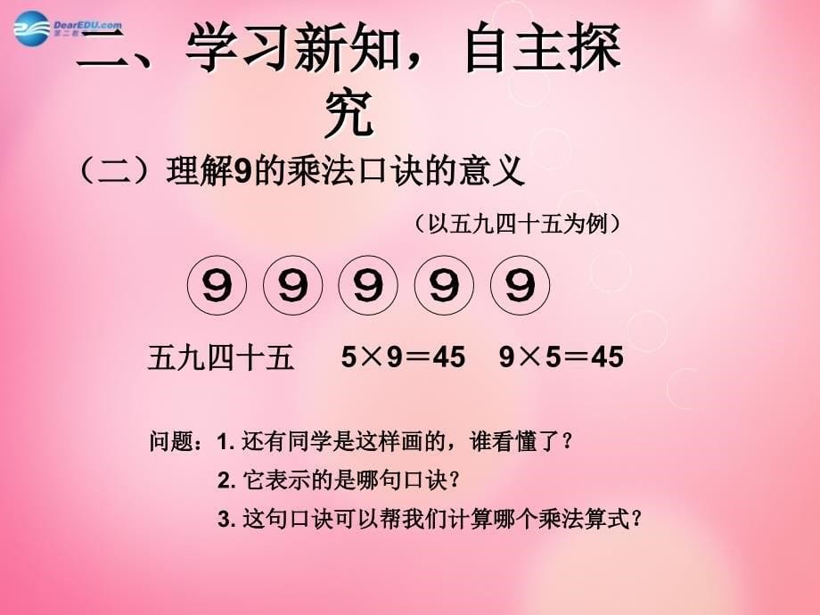 9的乘法口诀（9的乘法口诀）课件+新人教版_第5页