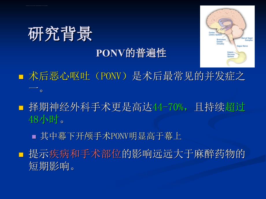 不同神经外科手术术后恶心呕吐ponv-的发生情况及治疗方案课件_第2页