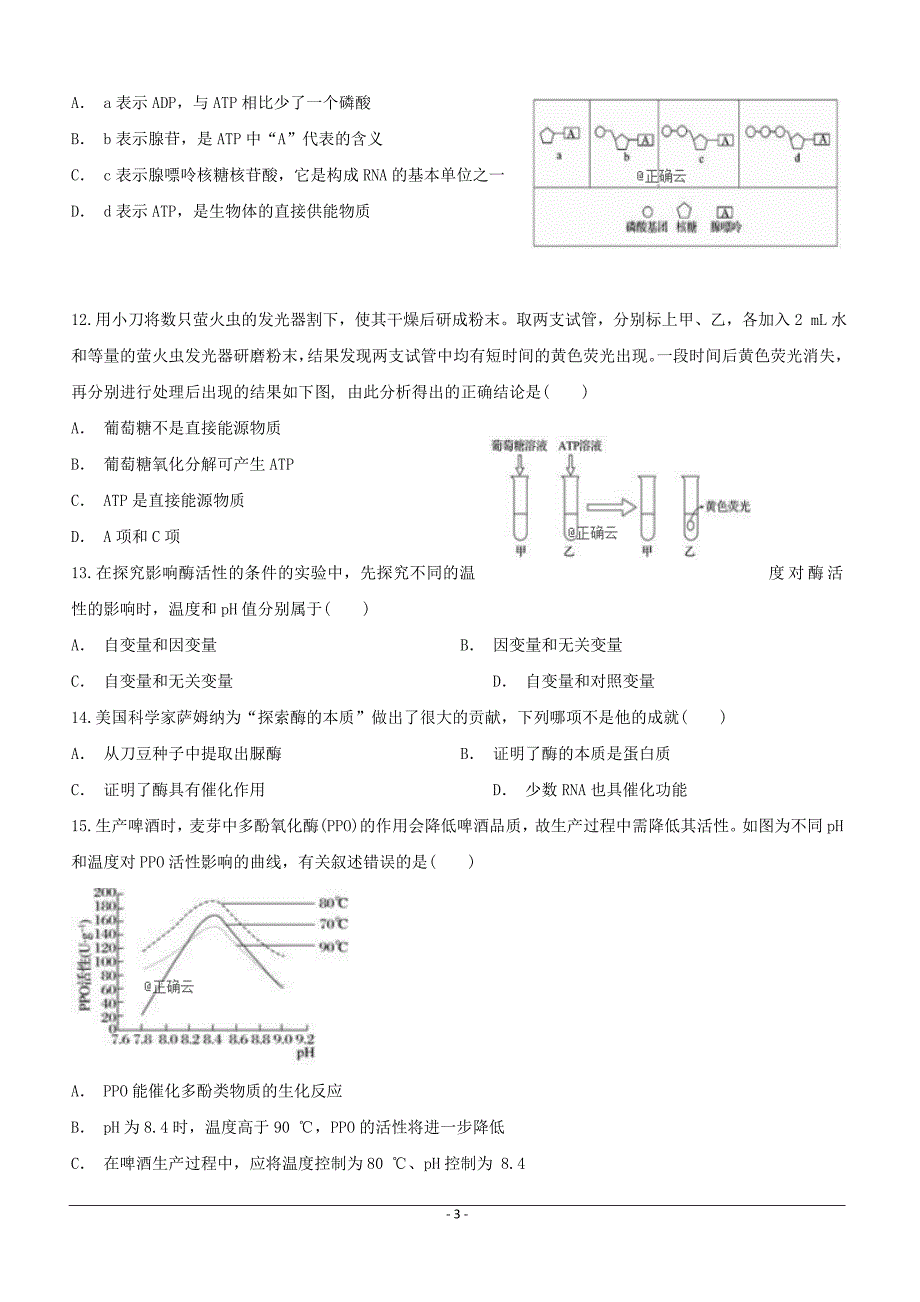 江西省2018-2019学年高一下学期第一次月考生物（重点班）试卷（附答案）_第3页