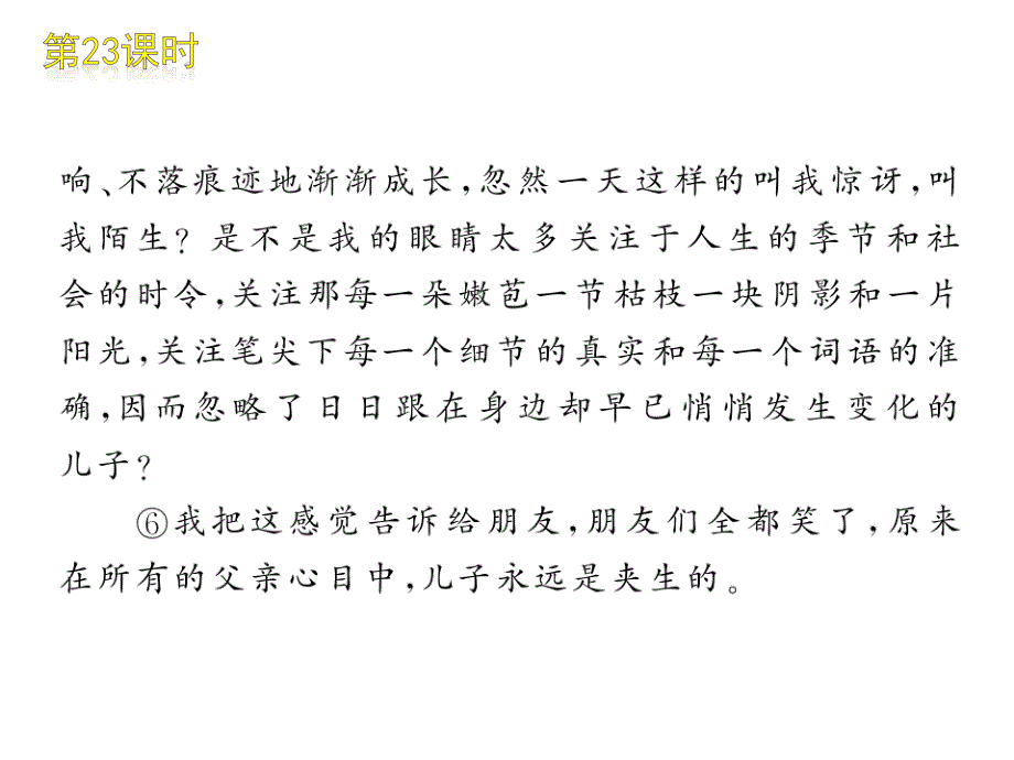 [中考语文]2011届中考语文复习方案 《散文阅读—语言得色词句，欣赏特色语言》课件_第4页