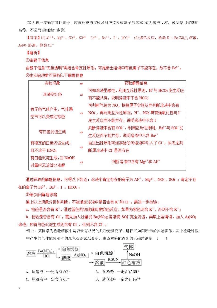 2019年高考化学二轮复习专题05离子反应教案_第5页