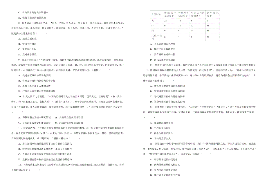 江西省2018-2019学年高二上学期期末考试历史试卷（附解析）_第2页