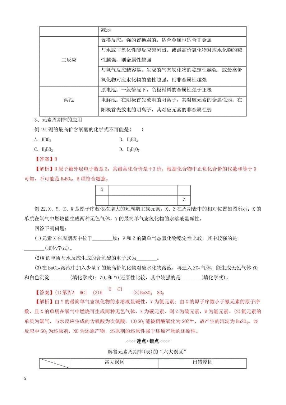 2019年高考化学二轮复习专题11物质结构元素周期律教案_第5页