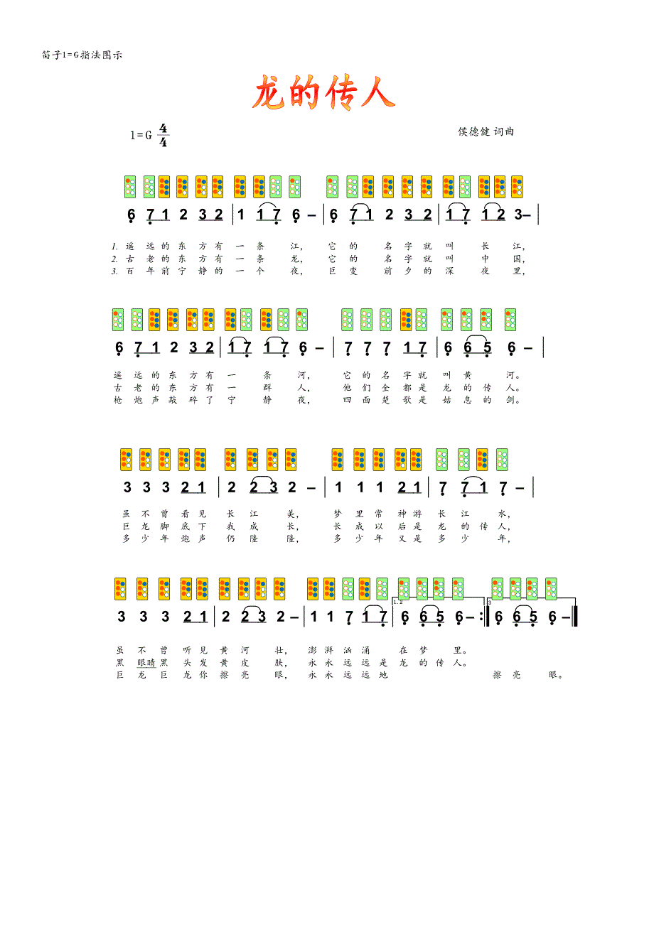 全能歌唱之五线谱简谱课件小乐器指法图示_笛子 人音社六年级上册_第3页