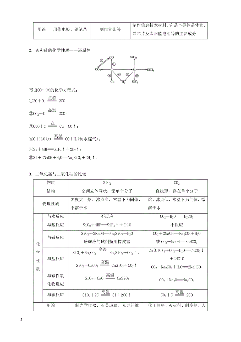 2019年高考化学二轮复习专题08非金属及其化合物教案_第2页