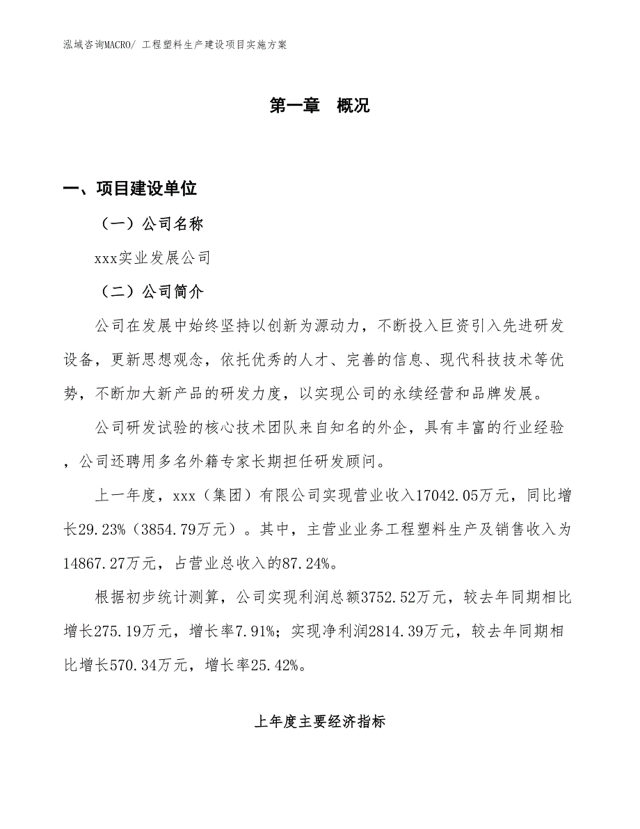 工程塑料生产建设项目实施方案(总投资4913.11万元)_第1页