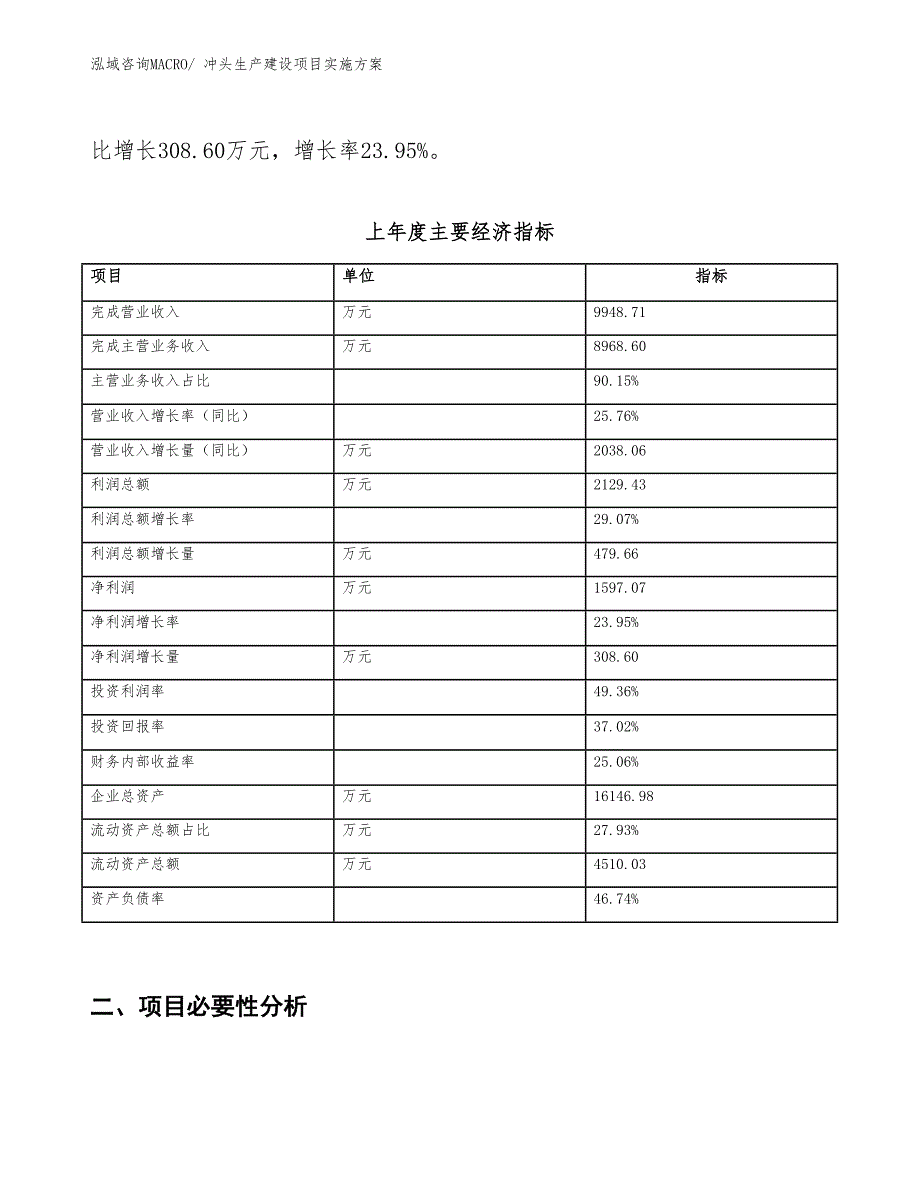 冲头生产建设项目实施方案(总投资8464.83万元)_第2页