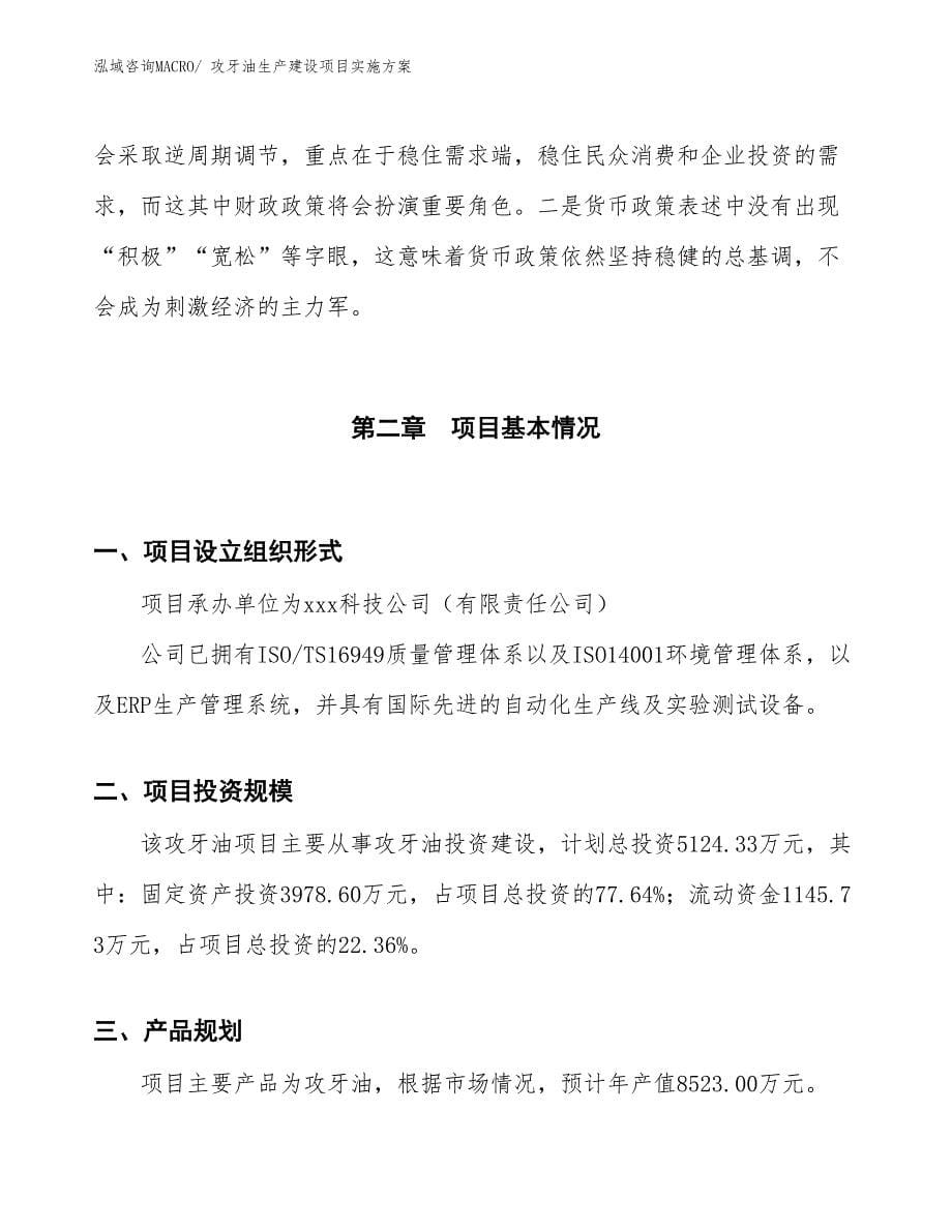 攻牙油生产建设项目实施方案(总投资5124.33万元)_第5页