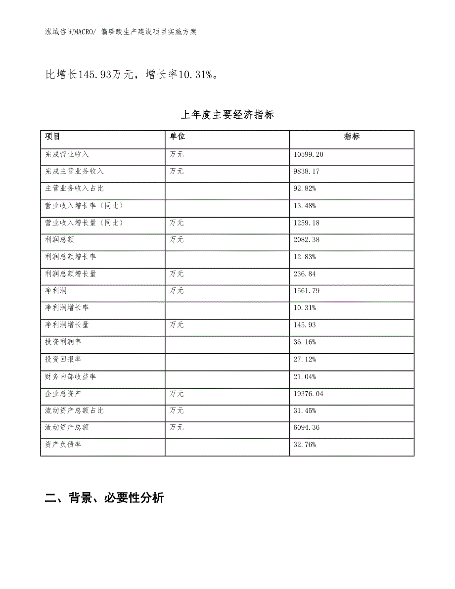 偏磷酸生产建设项目实施方案(总投资10108.93万元)_第2页