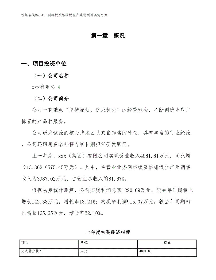 网格板及格栅板生产建设项目实施方案(总投资4700.44万元)_第1页