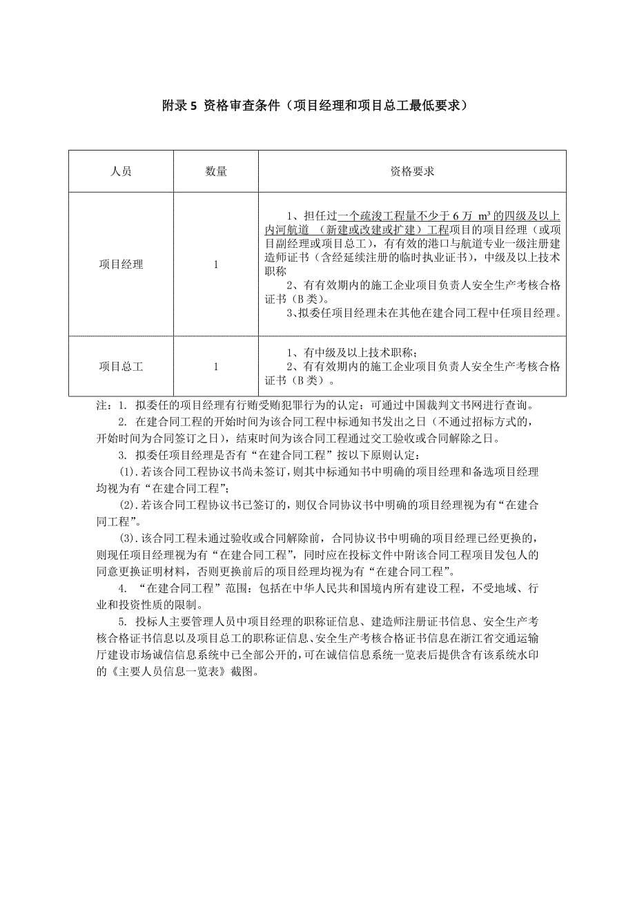 钱塘江中上游衢江（金华段）航运开发工程弯曲段航道加宽工程施工招标资格审查条件_第5页