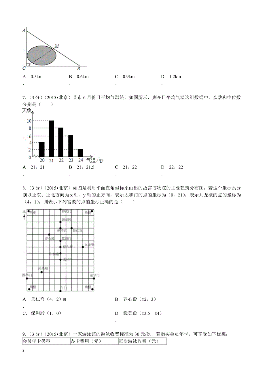 2015年北京市中考数学试题及解析_第2页