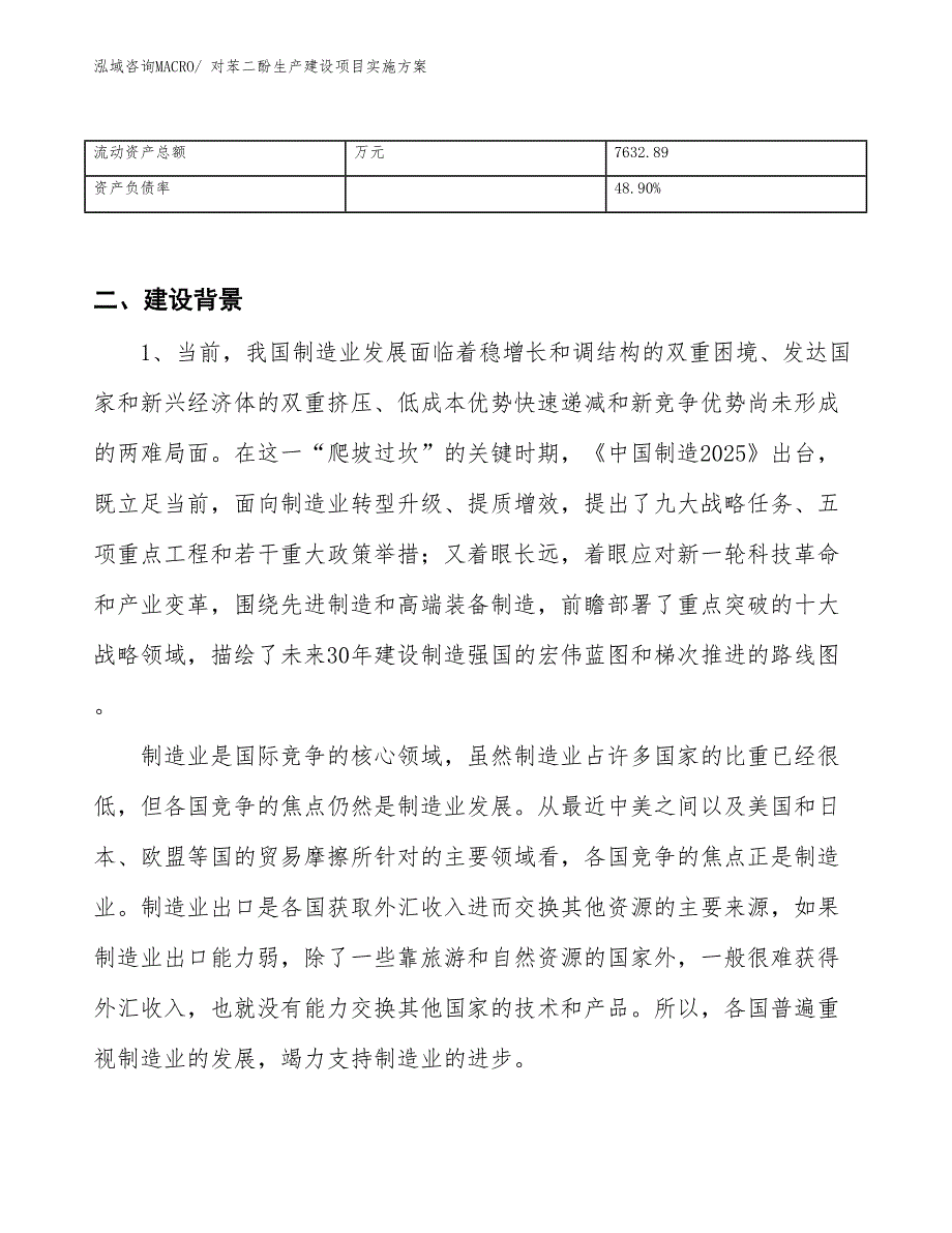 对苯二酚生产建设项目实施方案(总投资11274.33万元)_第3页