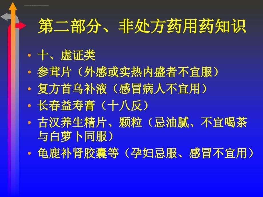 非处方药用药知识及常见病症的自我药疗课件_第5页