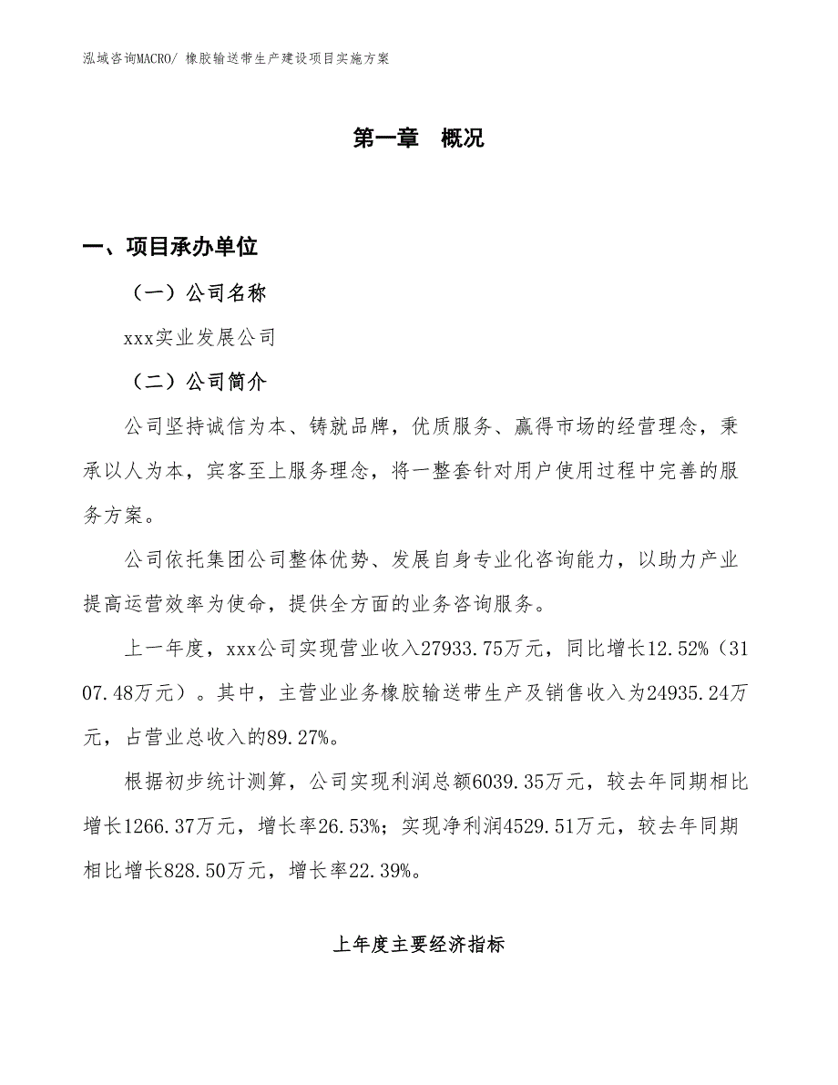 橡胶输送带生产建设项目实施方案(总投资18484.82万元)_第1页