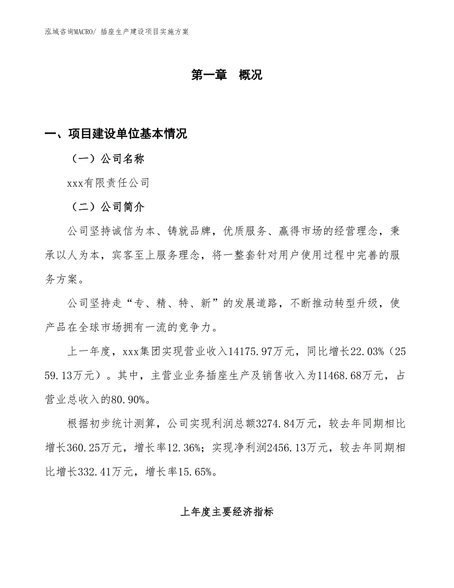 插座生产建设项目实施方案(总投资13275.97万元)_第1页