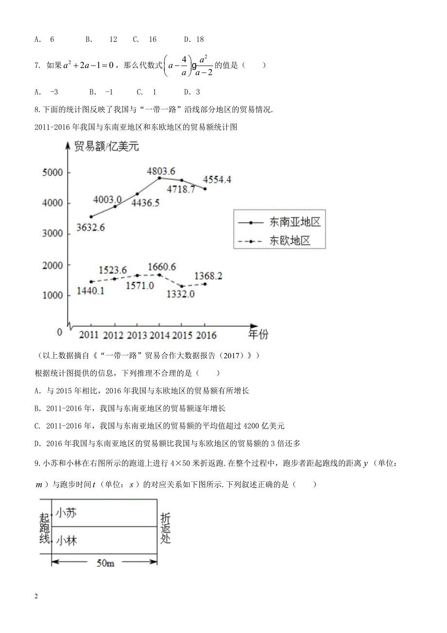 北京市中考数学试卷（原卷版）_第2页