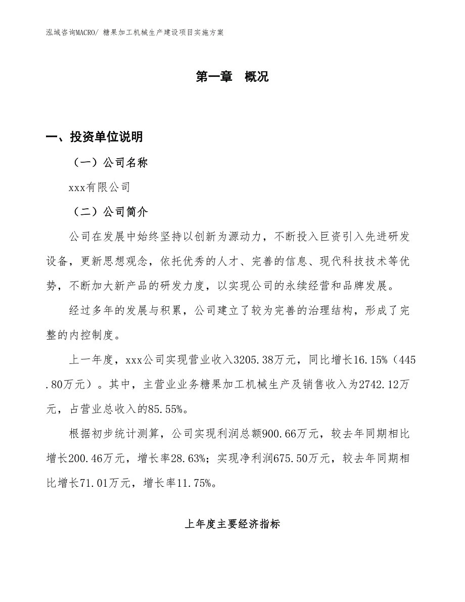 糖果加工机械生产建设项目实施方案(总投资2995.67万元)_第1页