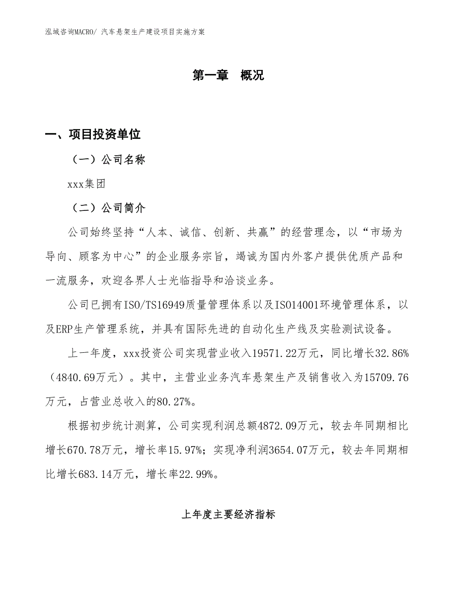 汽车悬架生产建设项目实施方案(总投资14739.06万元)_第1页