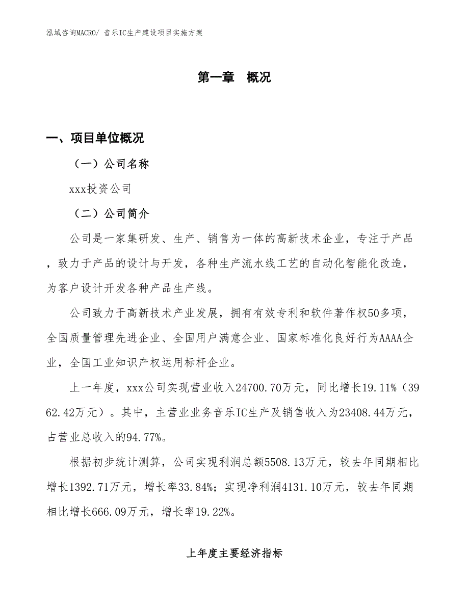 音乐IC生产建设项目实施方案(总投资13432.32万元)_第1页