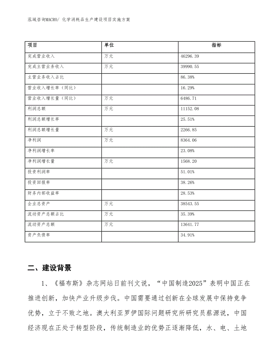 化学消耗品生产建设项目实施方案(总投资25389.50万元)_第2页