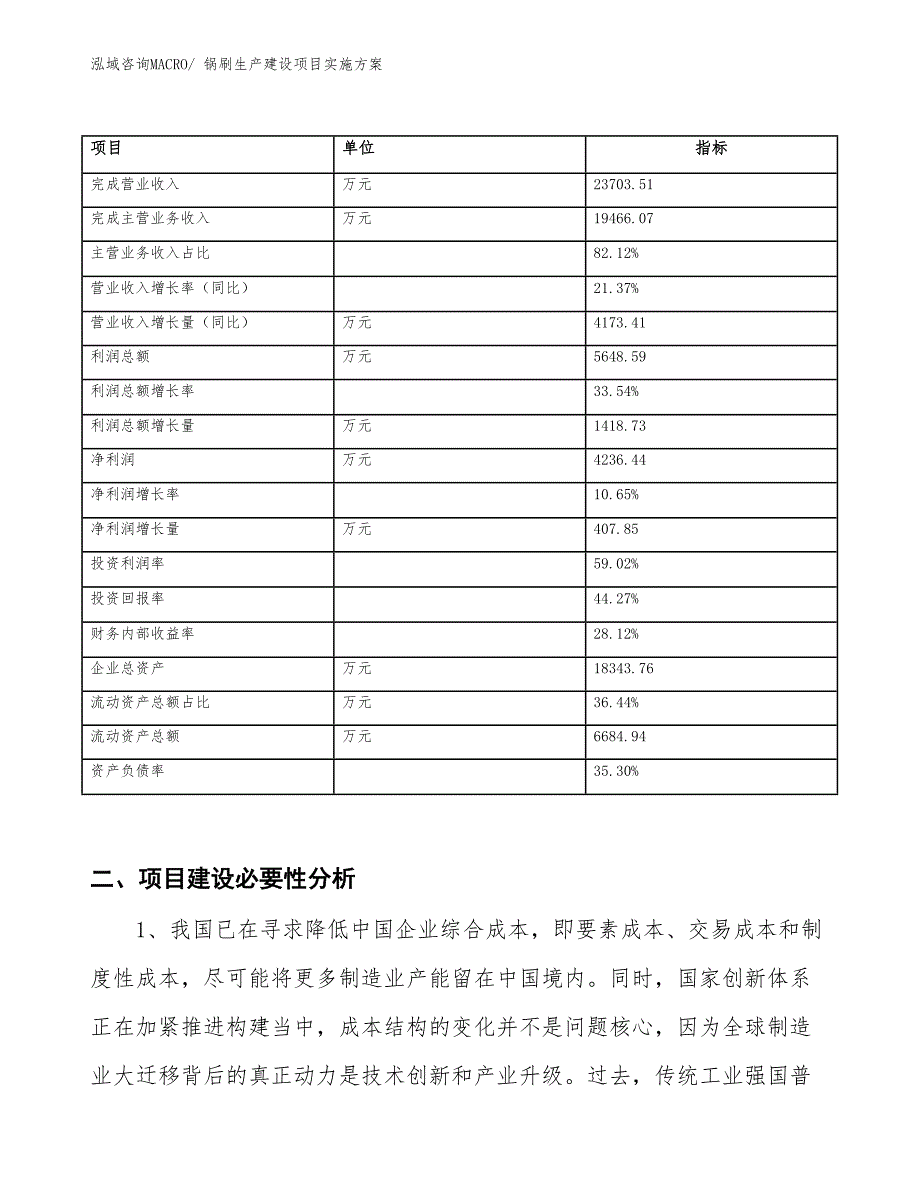 锅刷生产建设项目实施方案(总投资11870.17万元)_第2页