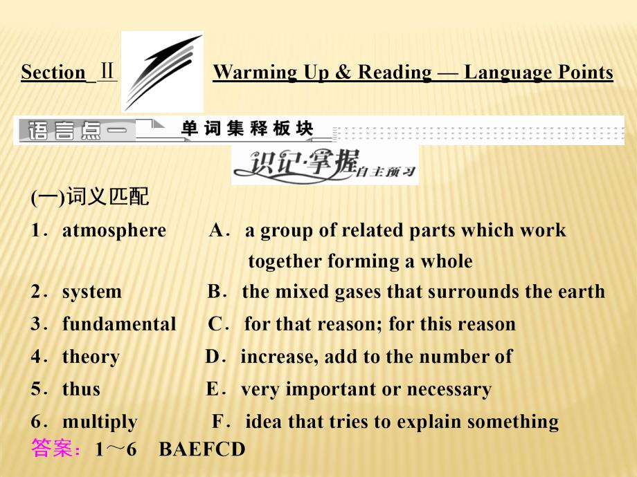 2018-2019版英语新学案同步人教必修三全国通用版课件：Unit+4+Section+Ⅱ+Warming+Up Reading+—+Language+_第1页