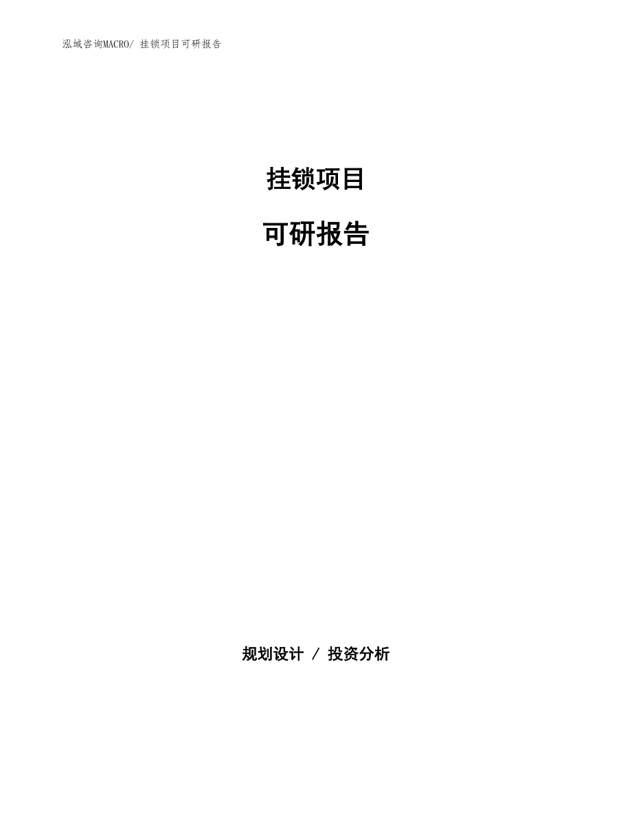 挂锁项目可研报告_第1页