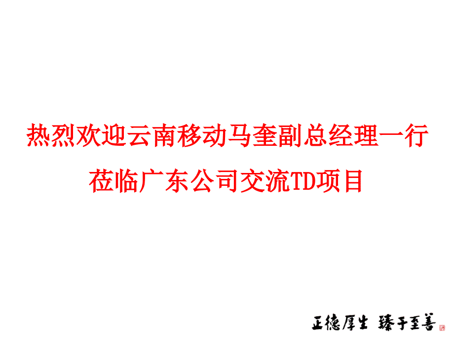 [工程科技]广东td项目汇报材料云南公司交流材料一_第1页