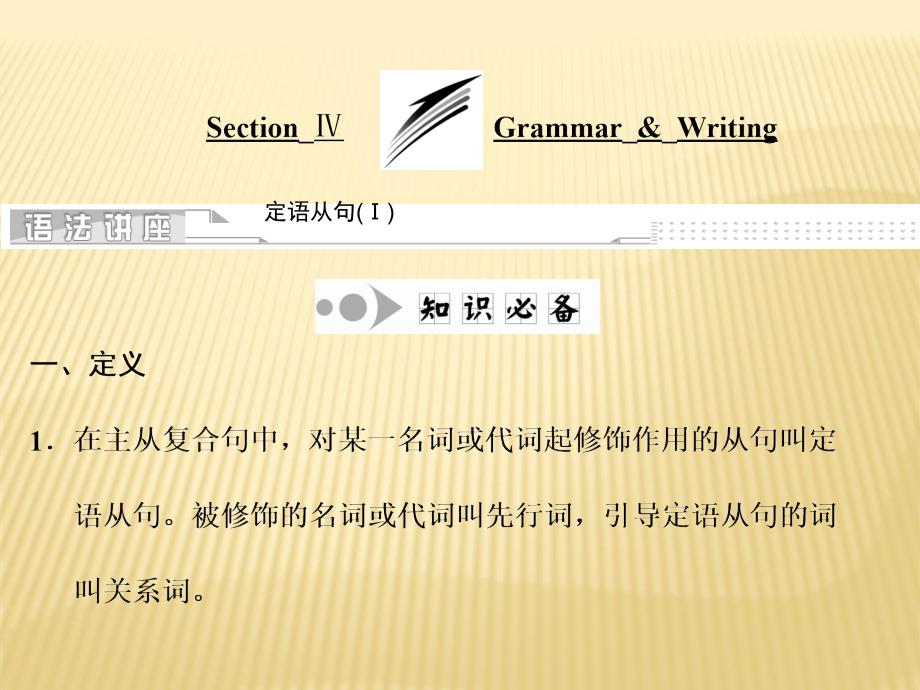 2018-2019版英语新学案同步人教必修一全国通用版课件：Unit+4+Section+Ⅳ+Grammar +Writing课件_第1页